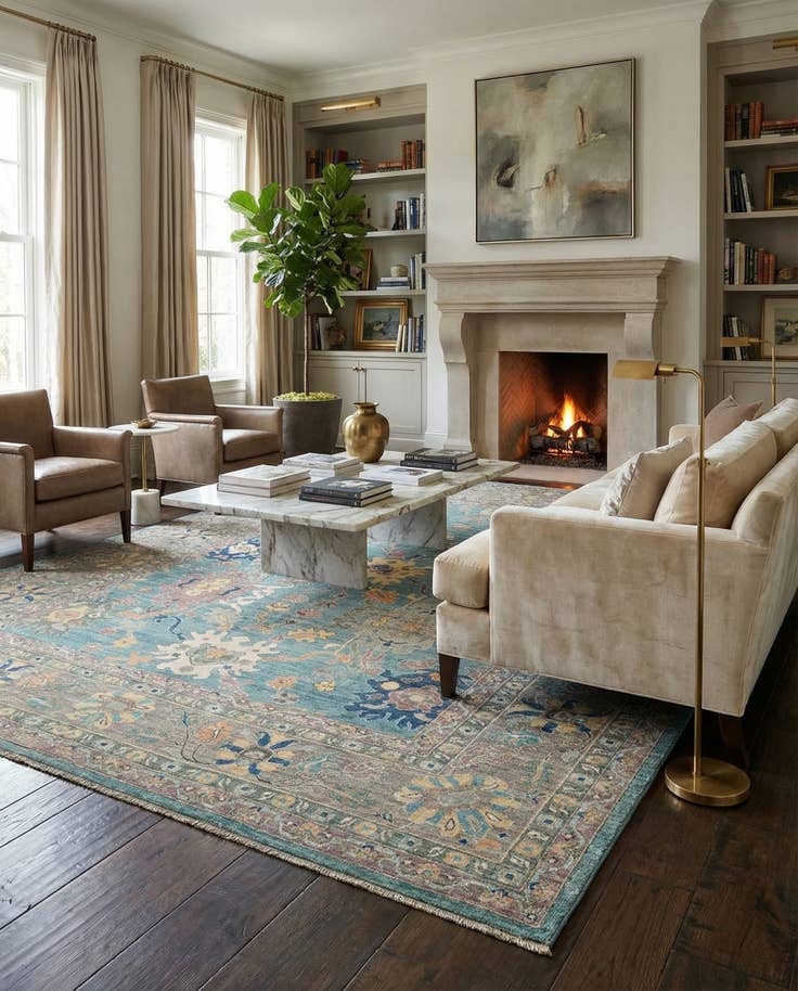 Detail image of 10' x 14' 1 Hand Knotted Oushak Rug