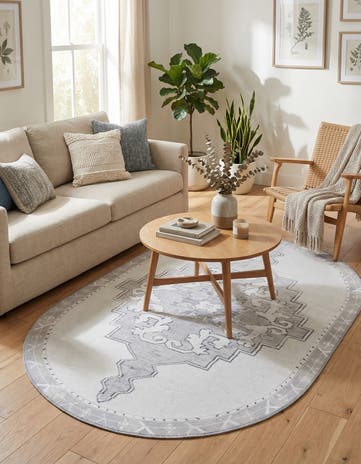 4' x 6' Washable Timeless Oval Rug