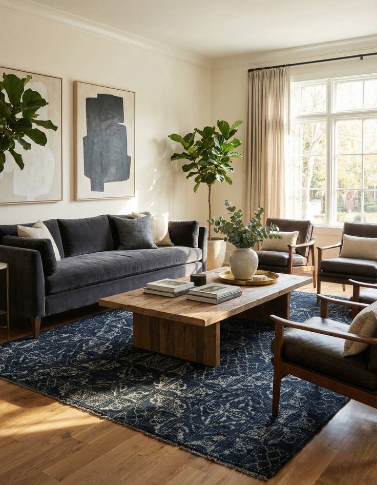 Detail image of 6' x 9'  Hand Knotted Darya Rug