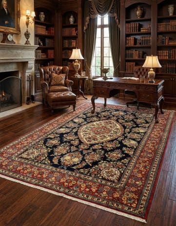 6' 8 x 10' Hand Knotted Qom Persian Rug