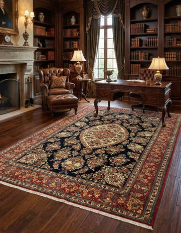 6' 8 x 10' Hand Knotted Qom Persian Rug