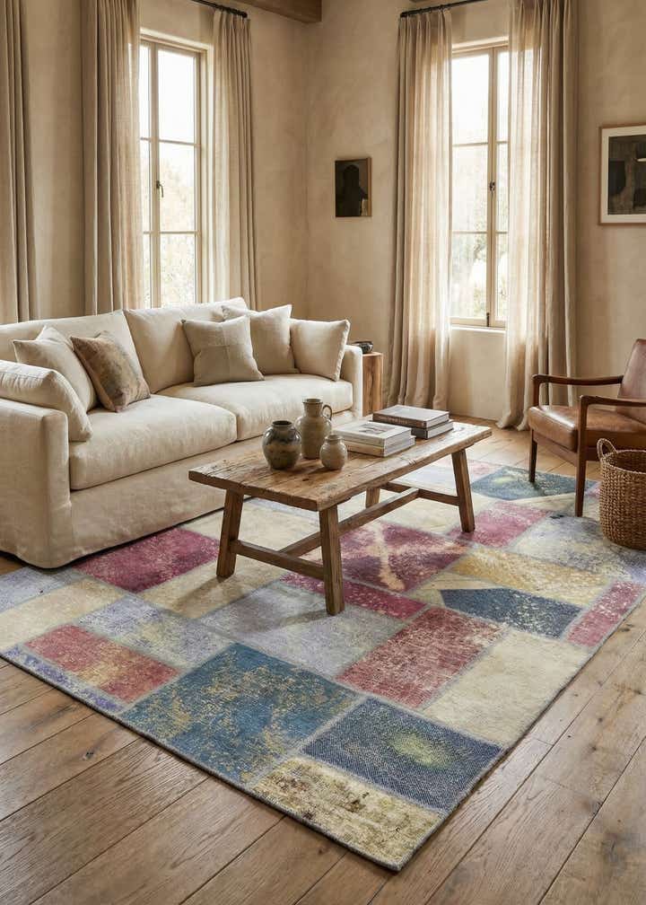 5' 8 x 7' 9 Hand Knotted Ultra Vintage Persian Wool Rug