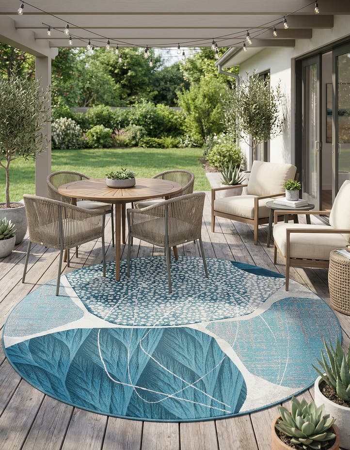 7' 10 x 7' 10 Easy-Clean Modern Indoor / Outdoor...