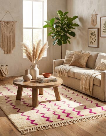 3' 5 x 4' 8 Hand Knotted Moroccan Wool Rug