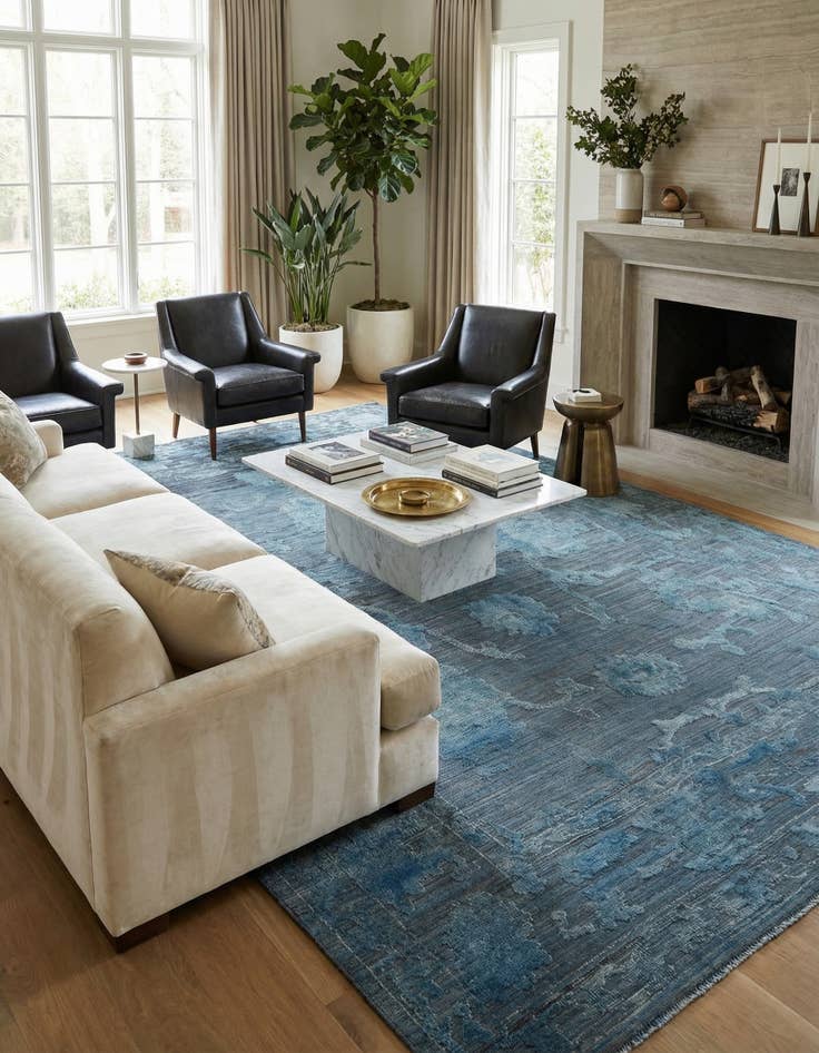 Detail image of  10' x 14' 7  Hand Knotted Oushak Wool Rug