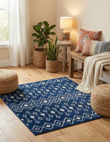3' x 3' Moroccan Trellis Square Rug
