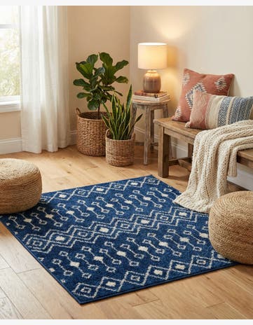 3' x 3' Moroccan Trellis Square Rug