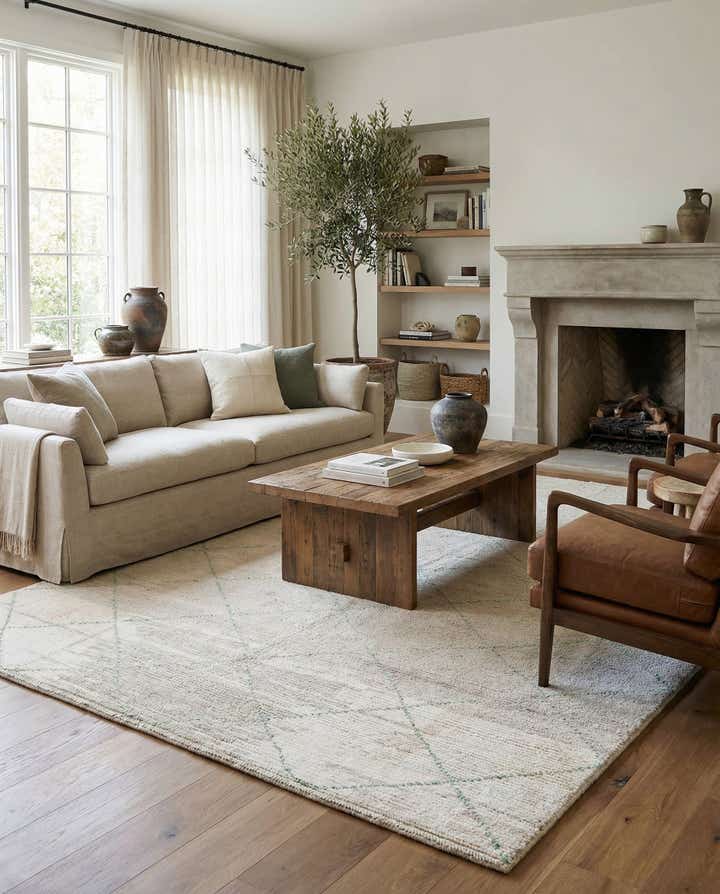 6' 6 x 8' 7 Hand Knotted Moroccan Wool Rug