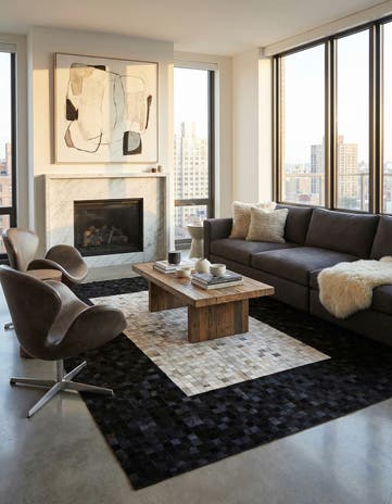 5' 1 x 8' 1 Cowhide - Patchwork Rug
