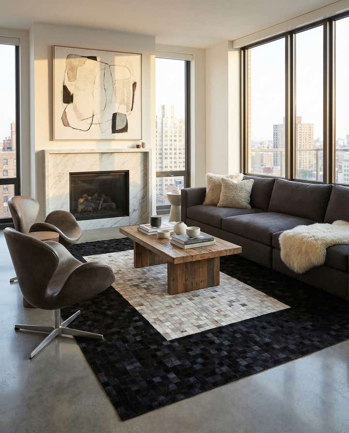 5' 1 x 8' 1 Cowhide - Patchwork Rug