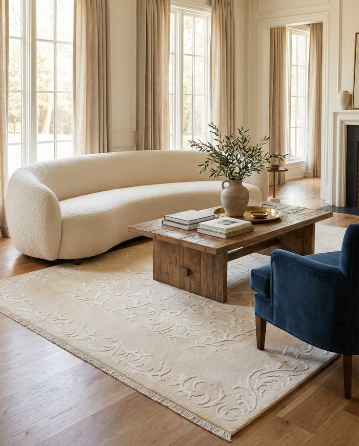 Detail image of 6' 6 x 9' 11 Hand Knotted Darya Wool Rug