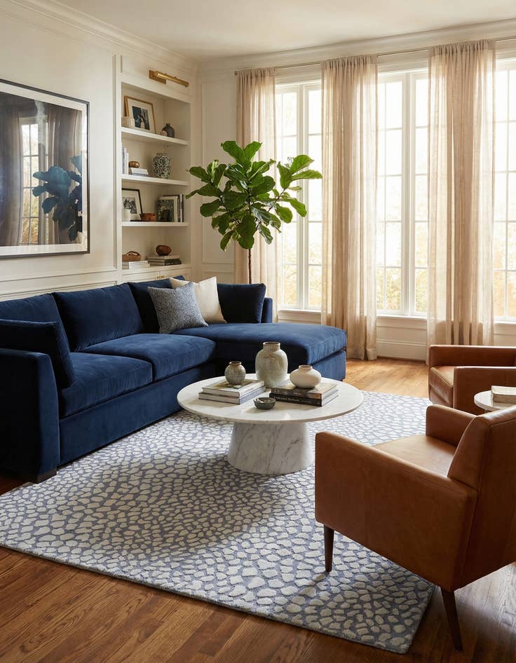 Detail image of  5' 9 x 8'  Hand Knotted Darya Wool Rug