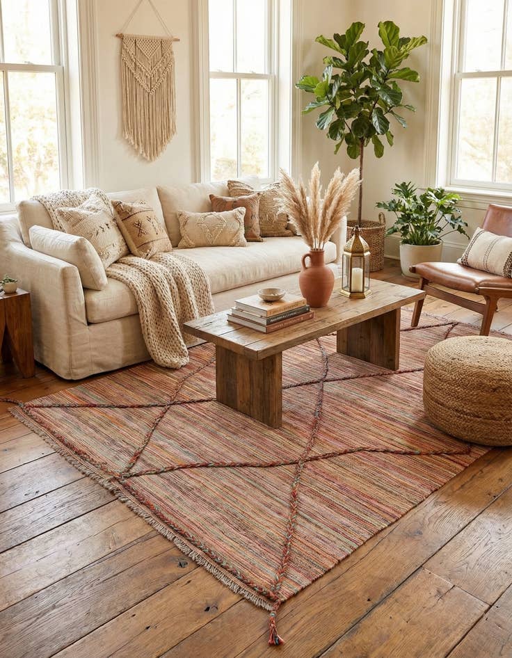 Detail image of  5' 7 x 7' 10  Hand Knotted Moroccan Wool Rug