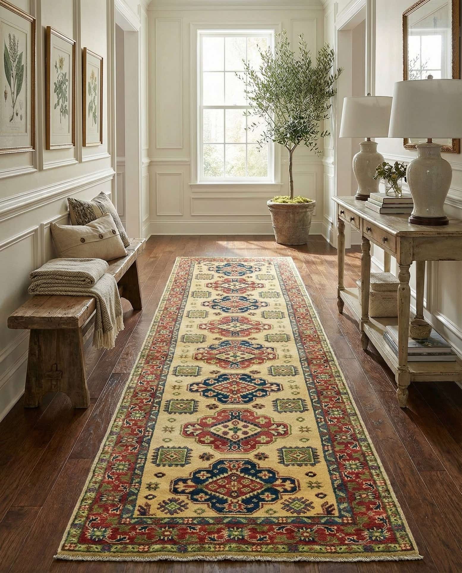 2' 9 x 9' 10 Hand Knotted Kazak Runner Rug