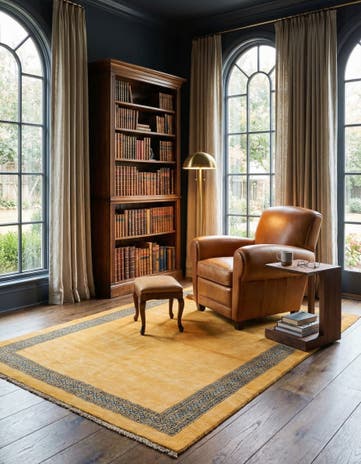 5' 8 x 8' Hand Knotted Peshawar Ziegler Rug