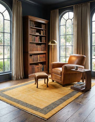 5' 8 x 8' Hand Knotted Peshawar Ziegler Rug