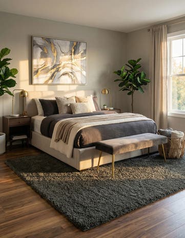 8' x 11' Soft Solid Shag Rug