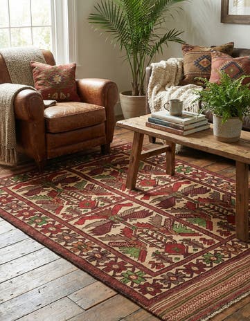 4' 2 x 6' 2 Hand Knotted Sumak Wool Rug