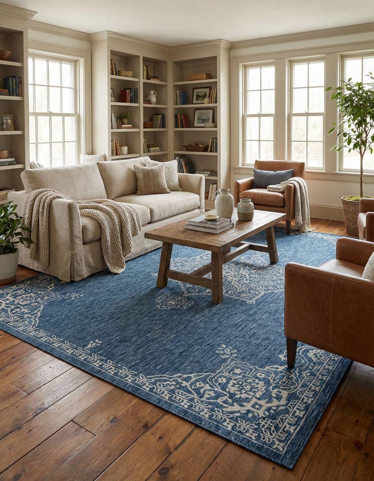 Detail image of 10' x 14' Easy-Clean Traditional Indoor / Outdoor Rug