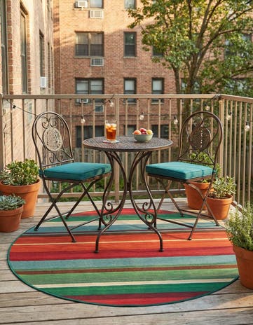 4' x 4' Easy-Clean Modern Indoor / Outdoor Round Rug