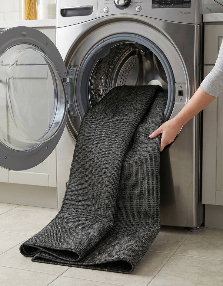 Detail image of 2' x 8'  Washable Solid Indoor / Outdoor Runner Rug