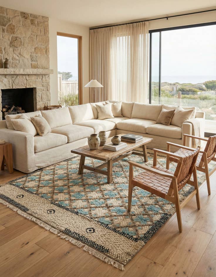 Detail image of 8' 10 x 12' 3  Hand Knotted Darya Wool Rug