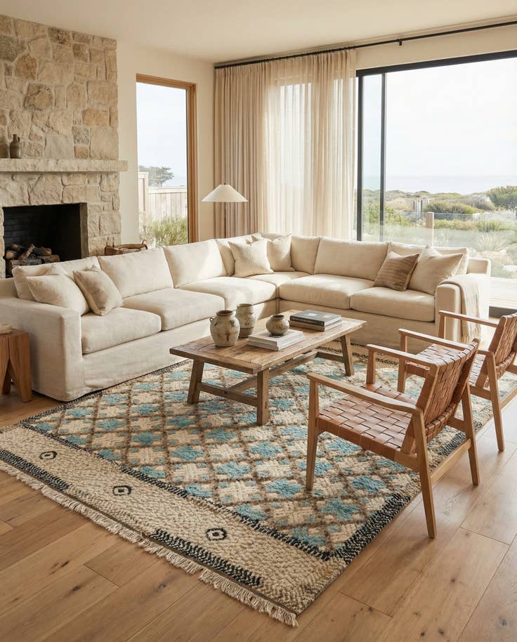 Detail image of 8' 10 x 12' 3 Hand Knotted Darya Wool Rug