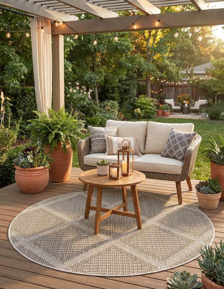 5' 3 x 5' 3 Easy-Clean Lattice Indoor / Outdoo...
