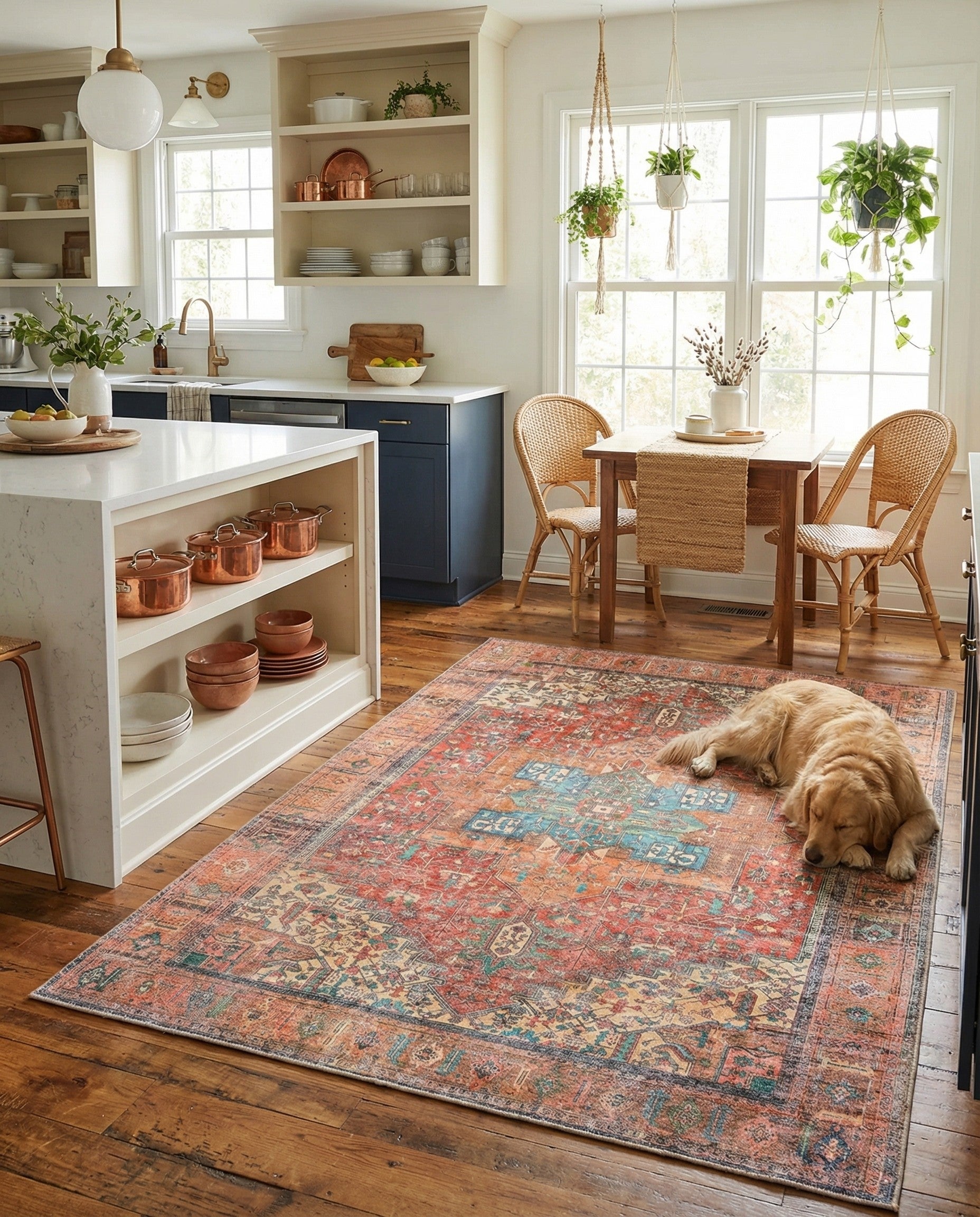 Rust Red 6' x 9' Washable Timeless Rug | Rugs.com