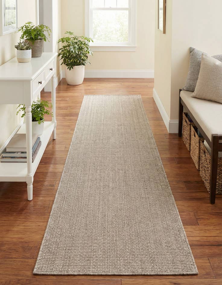 Detail image of 2' 7 x 10'  Washable Solid Indoor / Outdoor Runner Rug