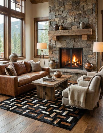 5' 3 x 8' 1 Cowhide - Patchwork Rug