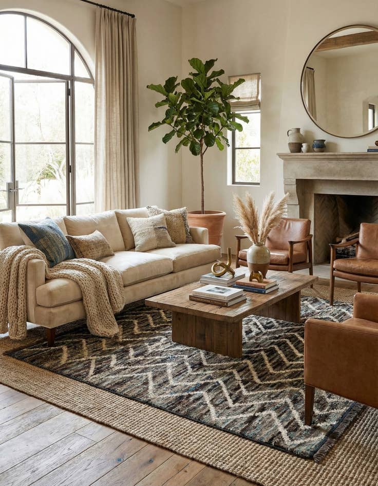 Detail image of  5' 3 x 6' 3  Hand Knotted Moroccan Wool Rug