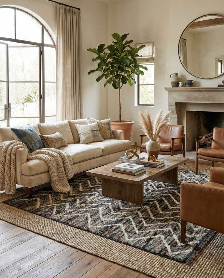 5' 3 x 6' 3 Hand Knotted Moroccan Wool Rug