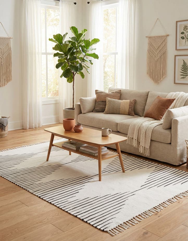6' 1 x 9' Hand Woven Chindi Cotton Rug