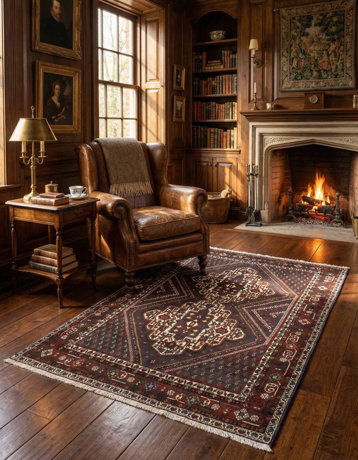 Detail image of 4' 1 x 6' Afshar Wool Rug