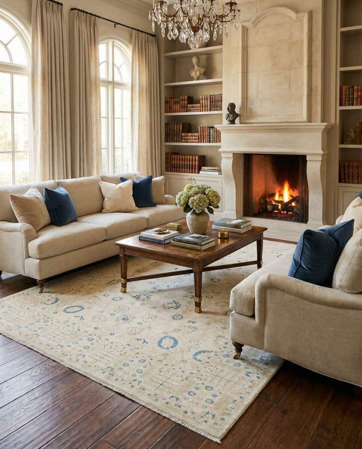 6' 8 x 9' 8 Hand Knotted Ziegler Rug