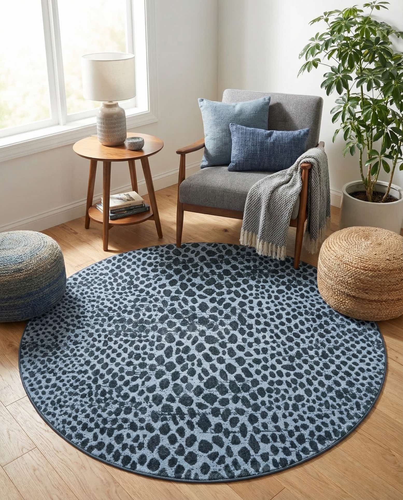 5' 3 x 5' 3 Kamala Washable Round Rug