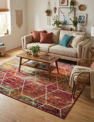 Lattice Frieze Square Rug