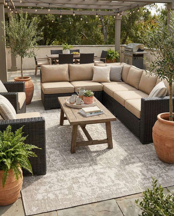 10' 8 x 10' 8 Easy-Clean Jill Zarin Dubai Indoor / Outdoor Square Rug