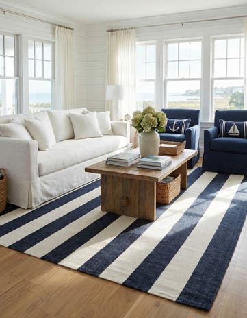 Nautical Navy Jill Zarin Hamptons Rug