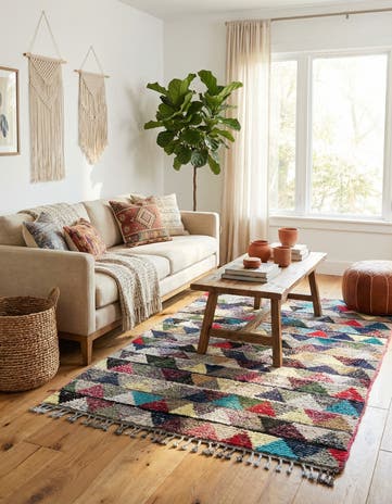 5' 4 x 8' Hand Knotted Moroccan Wool Rug