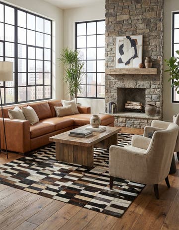 4' 11 x 7' 11 Cowhide - Patchwork Rug