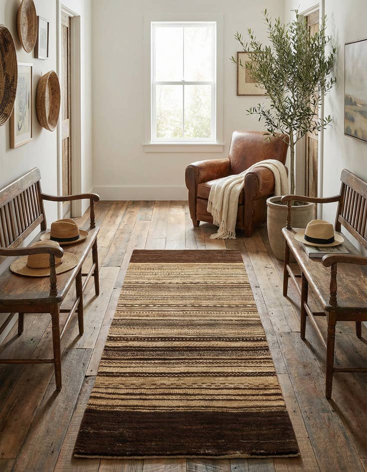 Detail image of  2' 3 x 4' 7  Hand Knotted Kashkuli Gabbeh Oriental Wool Runner Rug