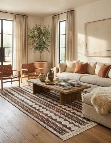8' x 11' Hand Knotted Moroccan Wool Rug