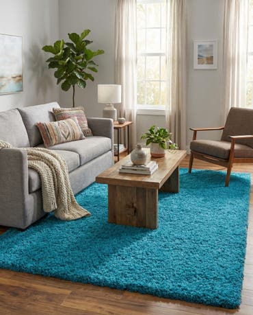  7' 10 x 10' Solid Shag Rug