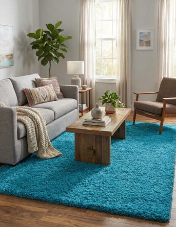 7' 10 x 10' Solid Shag Rug
