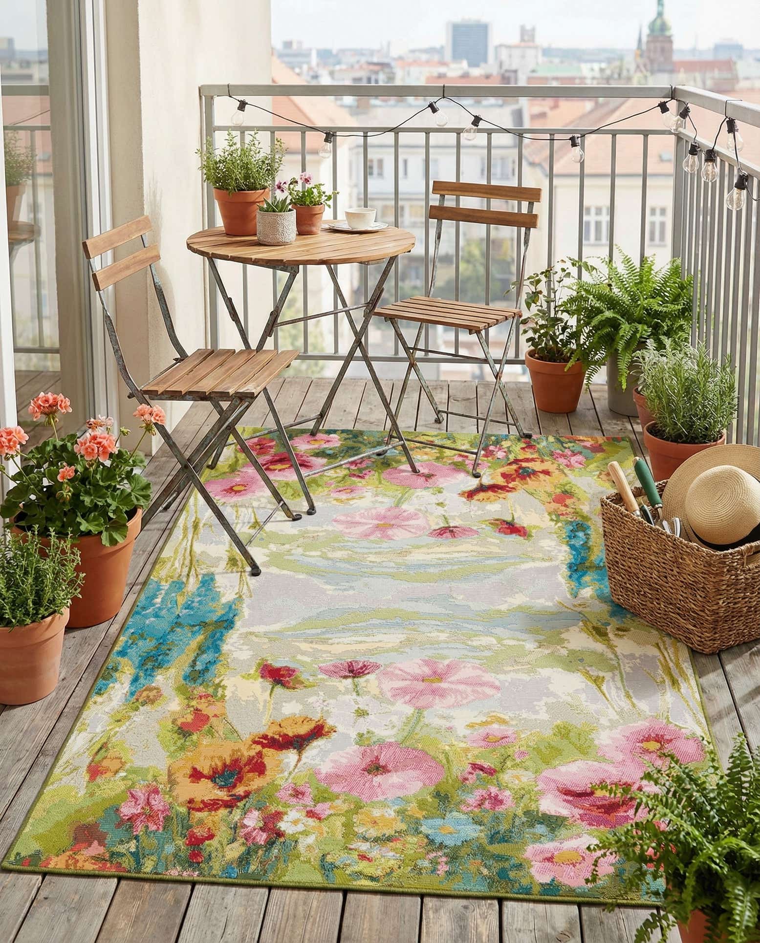 5' x 8' Easy-Clean Botanical Indoor / Outdoor Rug