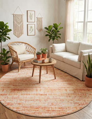 Orange Apollo Round Rug