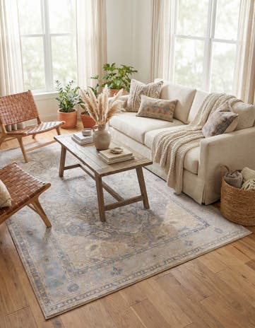Cream Washable Timeless Rug
