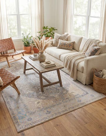 Cream Washable Timeless Rug